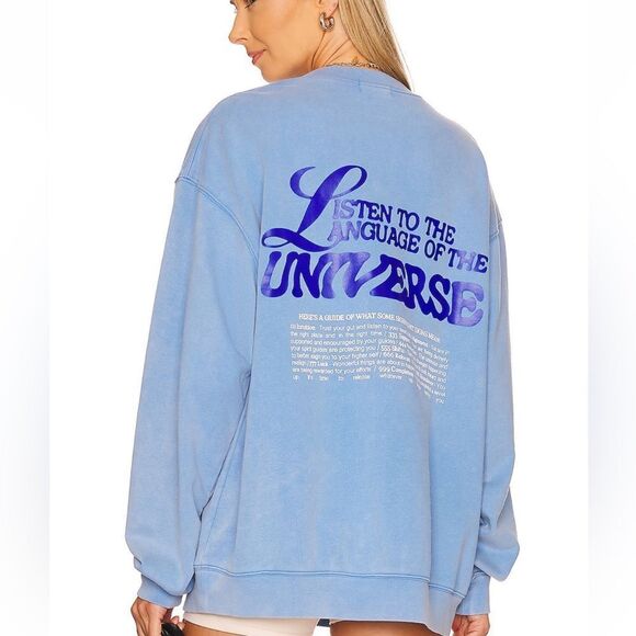 Revolve Mayfair Group Language of the Universe crewneck in blue - Picture 1 of 5
